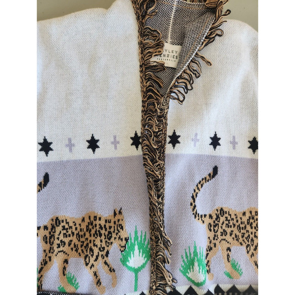 Hayley Menzies Leopard Print Women's Cardigan Sweater size small excellent cond. - Picture 7 of 13